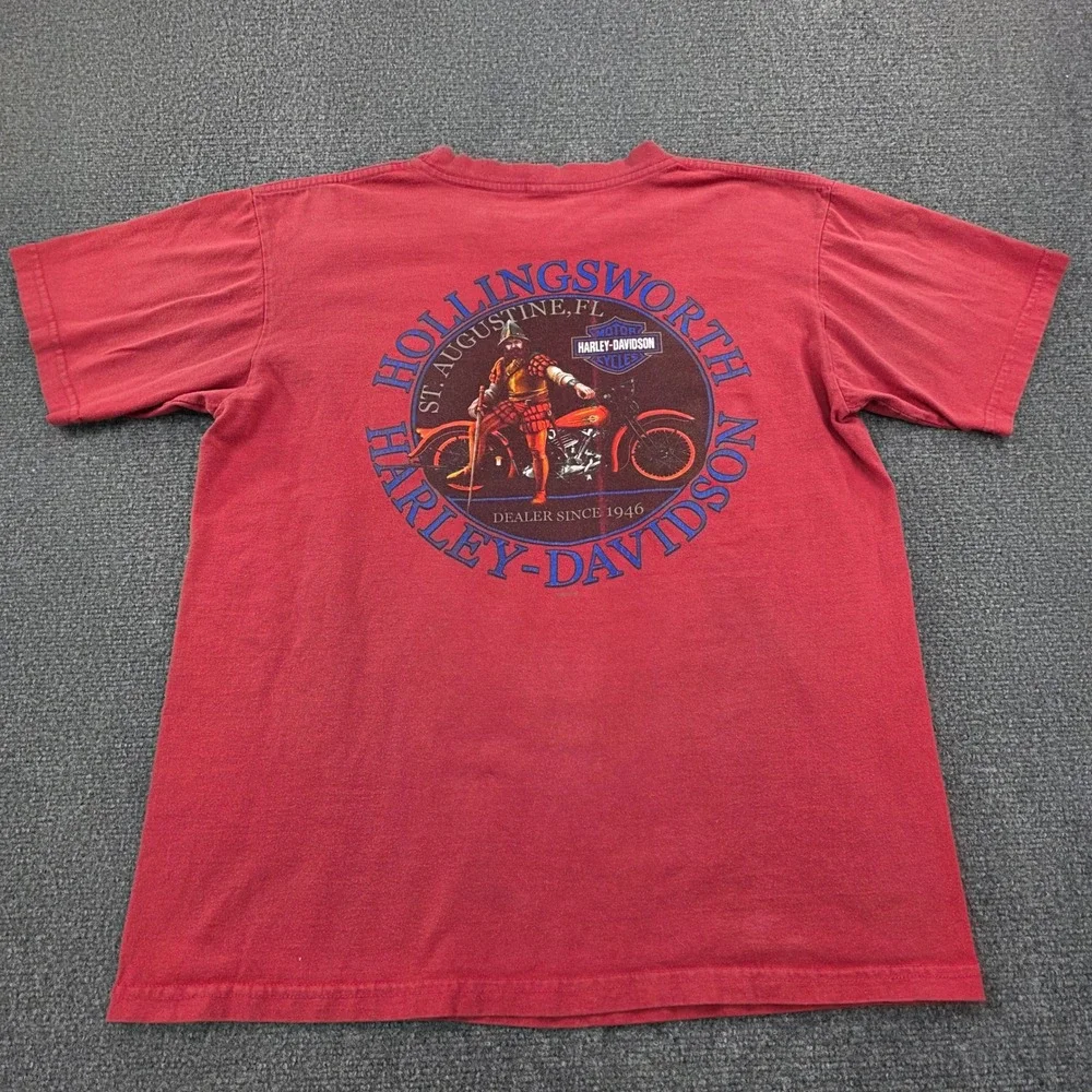 Vintage Harley Davidson Hollingsworth St. Augustine FL T‎ Shirt Knightriders